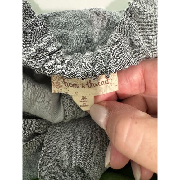 Hem & Thread Women's One-Piece Romper Tie-Back Gray Size Medium - Picture 6 of 6